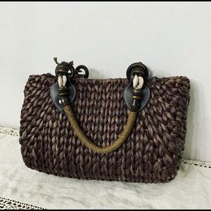 100% natural straw tote bag